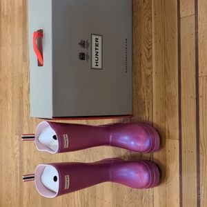 Hunter rain boots size 7(original play boot tall nebula) in sugar kelp